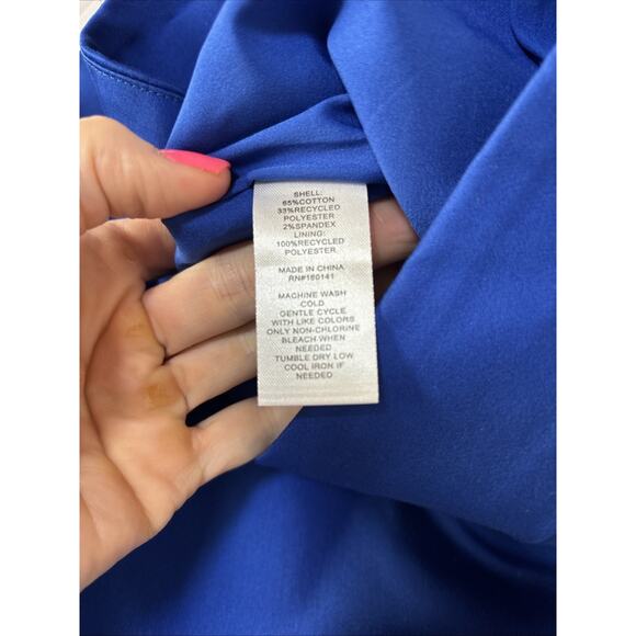 89th + Madison Women's 14 Stretch Pencil Skirt Surf the Web Cobalt Blue Business - Picture 4 of 6